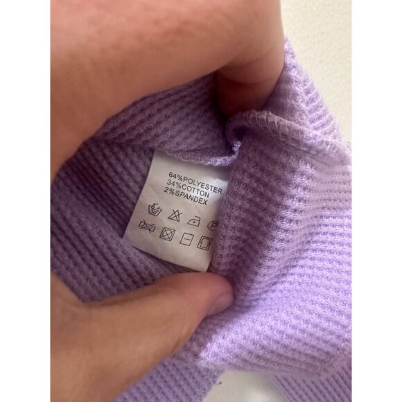 Sparkle City Sz S Mardi Gras Mask Waffle Top Purple Longsleeve - Excellent - Picture 6 of 7